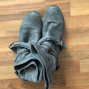 Suede gray ankle booties